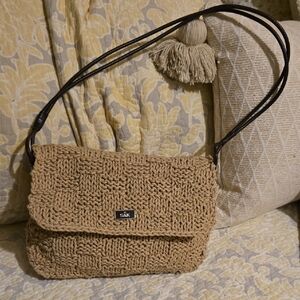 The Sak Tan Woven Shoulder Bag